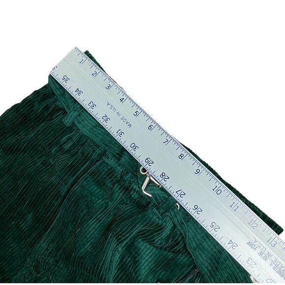 Blank NYC Pants WMNS 25 Green Corduroy Straight High Waisted Belt Preppy Festive - Picture 5 of 11